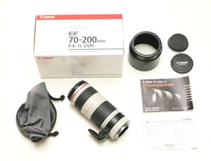 新同品/キャノン/CANON/EF70-200mm/F4L IS/USM/ケンコーPro1Dフィルター付き・保証書（店印なし）・取説付き・ケース・三脚座付き