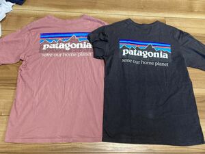 patagonia パタゴニア　p6 オーガニックコットン　半袖Tシャツ 二枚セット　エンジ　インクブラック　ＸＳサイズ　ヴィンテージ 