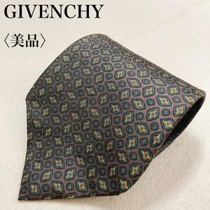 【美品】GIVENCHY PARIS ジバンシー ネクタイ USA メンズ オフィス 高級感 ゴージャス 光沢 肌触り ワンポイントロゴ アメリカ製 L42