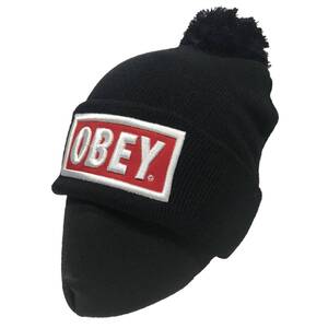 OBEY オベイ ボンボン ワッチニットキャップ（ブラック） [並行輸入品]