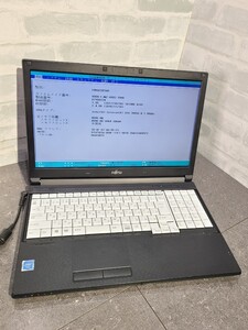 【現状品】管1W213 FUJITSU LIFEBOOK A577/RX FMVA2201RP CPU Celeron 3865U Bios起動OK HDD無し、メモリー4GB、バッテリー有り