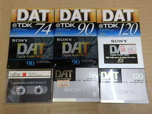 !〇貴重! 未開封 DAT カセット テープ 計８本+クリーニングカートリッジ/高品位 SONY ES 120/ソニー DT-120 DT-54 DT-90RA/TDK 74 90 120　