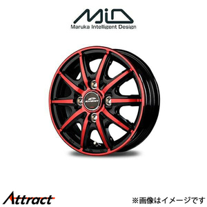 MID シュナイダー RX10-K アルミホイール 4本 プレオカスタム L275/L285(12×3.5B 4-100 INSET42 ブラックポリッシュ/レッド)SCHNEIDER