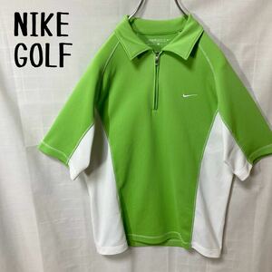 NIKE GOLF ナイキゴルフ ハーフジップ ポロシャツ グリーン