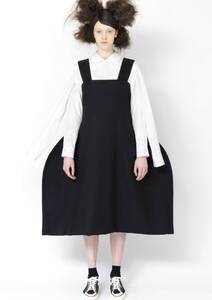 【美品】コムコム コムデギャルソン COMME des GARCONS 22AW LOOKBOOK 二次元 平面 ジャンパースカート size:S 黒/ワンピース 吊りスカート