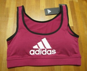 *新品*M*adidas*ハーフトップ*スポーツブラ*ダークピンク*吸汗速乾*ドライ*アディダス*グンゼ*