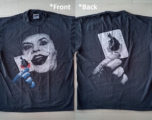 ★［ XL ］「 JOKER ジョーカー Batman バットマン 映画 ムービー ビンテージスタイル プリントTシャツ (*BIO) 」新品