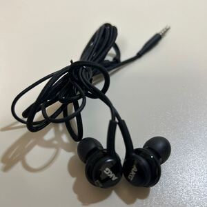 ★動作良品　Galaxy　AKG イヤフォンマイク　有線　マイク付きイヤホン　ギャラクシー　ブラック　メッシュコード　送料185円★