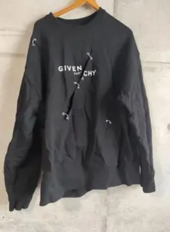 極美品 GIVENCHY ブラック ダメージスウェット