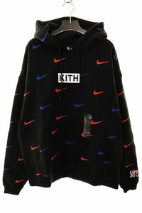 ナイキ NIKE × KITH FOR NEW YORK KNICKS 20AW SWOOSH HOODIE XL CZ1749-010 キス ニックス スウォッシュ プルオーバー パーカー ブラック