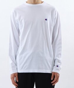 champion チャンピオン ロングスリーブ ワンポイント Tシャツ コットン USA 長袖 白 M C3-Y428 メンズ レディース