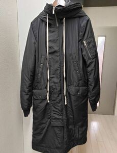 ★Rick Owens DRKSHDW　Sisyphus　パーカーコート　Ｓサイズ　アウター　黒　ロング　フーディー