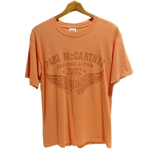 即決価格！【 PAUL MCCARTNEY★ポール マッカートニー】2002年ツアーTシャツ☆アンビルanvil半袖オレンジT-SHIRT☆ビートルズBEATLES米国製