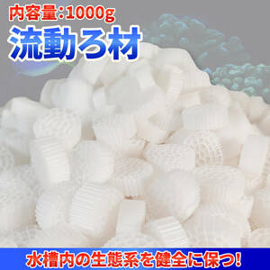 【1000g 約25mm×10mm】流動ろ材 Φ15 多孔質濾過フィルター材料 水槽用品 ろ過材 生物濾過 バクテリア 微生物 床 MBBR