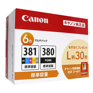 CANON インクタンク 6色マルチパック 写真用紙(L判)30枚付き BCI-381+380/6MP [管理:1000007071]
