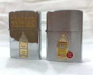 【5AN伊■09028F】★1円スタート★Zippo★2点セット★LIMITEDEDITION★オイルライター★オイル瓶★オイル缶★イラスト★喫煙具★タバコ