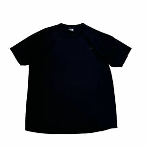 【THE NORTH FACE】 ザノースフェイス 半袖Tシャツ Tee サーマル コットン 黒/ブラック メンズ M ワンポイント 刺繍 アウトドア 古着 USED