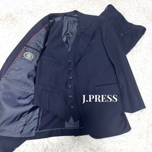 J.PRESS ジェイプレス　スーツ　3ピース セットアップ　ウール　上下　 スリーピース ネイビー ビジネス 紺　最高級　ビジネス　セレモニー