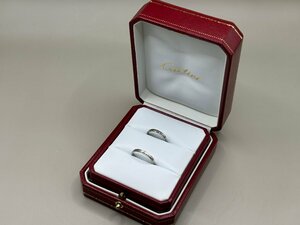 カルティエ　Cartier　ダムール　ウェディング　リング　ペア　Pt950　プラチナ　総重量：約5.8ｇ　指輪　箱付き