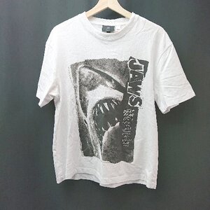 ◇ H&M エイチアンドエム クルーネック ジョーンズコラボ カジュアル 半袖 Tシャツ サイズS ホワイト メンズ E