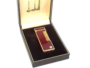 1円 ■美品■ dunhill ダンヒル ローラライト 高級ガスライター ローラーガスライター 喫煙グッズ 喫煙具 ボルドー系×ゴールド系 FL0998