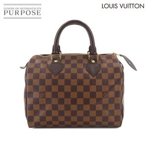 新品同様 ルイ ヴィトン LOUIS VUITTON ダミエ スピーディ 25 ハンド バッグ エベヌ ブラウン N41532 ゴールド 金具 Speedy 25 90247255