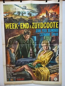 F108 イタリア版 希少 大判 ポスター 洋画 WEEK-END A ZUYDCOOTE ダンケルク 1000×1400 サイズ レトロ 当時物 1964