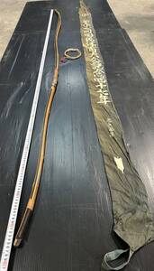 弓 ●4211K● 坂元 英雄 全長(約226cm) 弓道 古武道 弓具 弓術 歩射 騎射 堂射 射法八節 流鏑馬 趣味 コレクション 長期保管品 写真参照