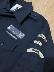 初期　A BATHING APE　エイプ　BAPEベイプ　半袖セキュリティシャツ　L 中古