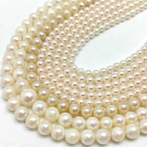 ［アコヤ本真珠アクセサリーパーツおまとめ］m 約91g あこや 約3.0~7.0mm珠 accessory ネックレス pearl necklace parts DA0