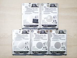 【送料無料】 中古HDD 5台セット Western Digital WD5000LPLX HDD 500GB SATA 7200RPM 32MB 7mm 2.5インチ 動作確認済 健康状態正常 2.5W①