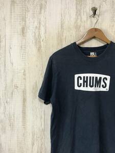 110☆【ボックスロゴTシャツ】CHUMS チャムス M 紺