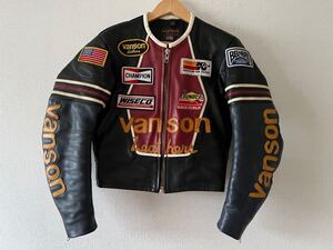 良品 VANSON バンソン レザースター シングルライダース ジャケット 人気サイズ 38