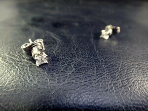 スクエア 3mm CZ”キュービックジルコニア”　マグネット イヤリング（ピアス風