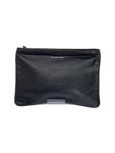 BALENCIAGA◆セカンドバッグ/レザー/BLK/無地/535334・1000・U・527277