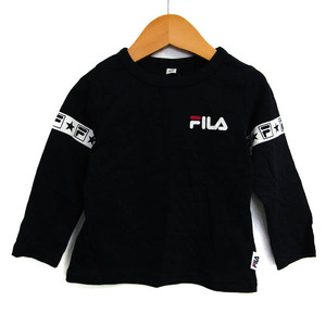 フィラ 長袖Ｔシャツ トップス ロゴT ロンT スポーツウエア ベビー 男の子用 90サイズ 黒×白 FILA