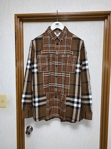 M 新品 22ss BURBERRY パッチワーク チェックシャツ 8050133 バーバリー