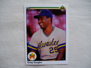 RC☆グレッグ・ボーン【GREG VAUGHN】■UPPER DECK 1990 ミルウォーキーブリュワーズ ルーキーカード ROOKIE 