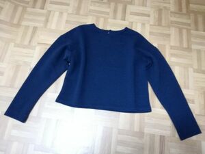 y3357★AZUL by moussy★横リブ長袖ショート丈トップス★ネイビー★S