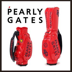 ○★新品 未使用 PEARLY GATES エナメル キャディバッグ ゴルフバッグ レッド○●