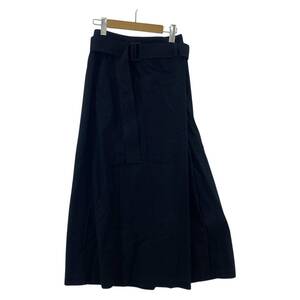 ゆうパケットOK TOMORROWLAND トゥモローランド ベルト付き ロングスカート size34/ブラック