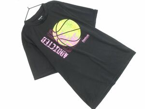 ネコポスOK Reebok リーボック プリント トレーニングウェア Tシャツ sizeS/黒 ■◆ ☆ efa5 レディース