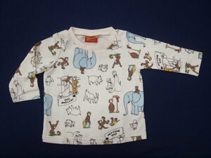 新品　EN3472-95　おさるのジョージ　長袖Tシャツ（ミニ裏毛）　アイボリー　レターパック発送（代引き不可）