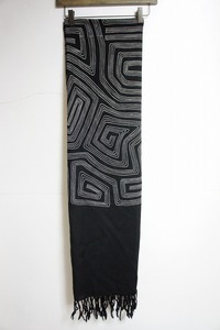 18AW Sasquatch fabrixサスクワッチ PRIMITIVE NEEDLEWORK ファブリックス ネイティブ 民族 刺繍 マフラー ストール ブラック黒927M