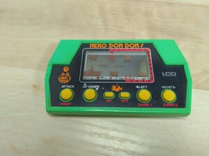 Q 当時物 レトロ 動作チェック済 タカトク　Takatoku ネコドンドン NEKO DON DON! 電子ゲーム LCDゲーム 液晶 LSI ゲームウォッチ 難あり