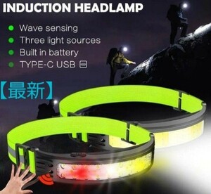 LED ヘッドライト充電式 高輝度 超軽量 防水 5モード センサー機能モデル！送料無料