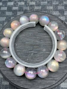 即決 0323b1050 マダガスカル産★【65Aパープルラブラドライト】★ブレス 13-13.8mm（新品）