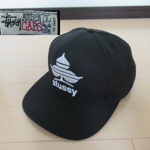 ★即決送込★adidas パロ USA製 90s OLD STUSSY CAP キャップ 帽子 オールド hat スナップバック old oldstussy ステューシー 6パネル 黒