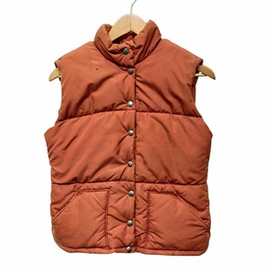 70s〜80s THE NORTH FACE ノースフェイス ダウンベスト 茶タグ ブラウン オレンジ系 サイズ M 古着 ヴィンテージ