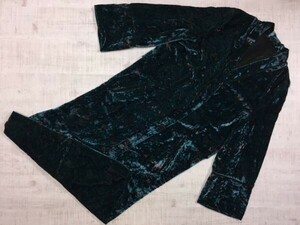 ザラ ZARA trf outwear 植物モチーフ 総柄 ベロア ロングカーディガン ガウン コート レディース レーヨン80% ナイロン20% XS 緑